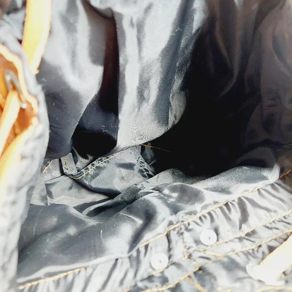 Boutique Floral Tapestry Embroidery Drawstring Backpack Leather Accents 1088 - Picture 9 of 11